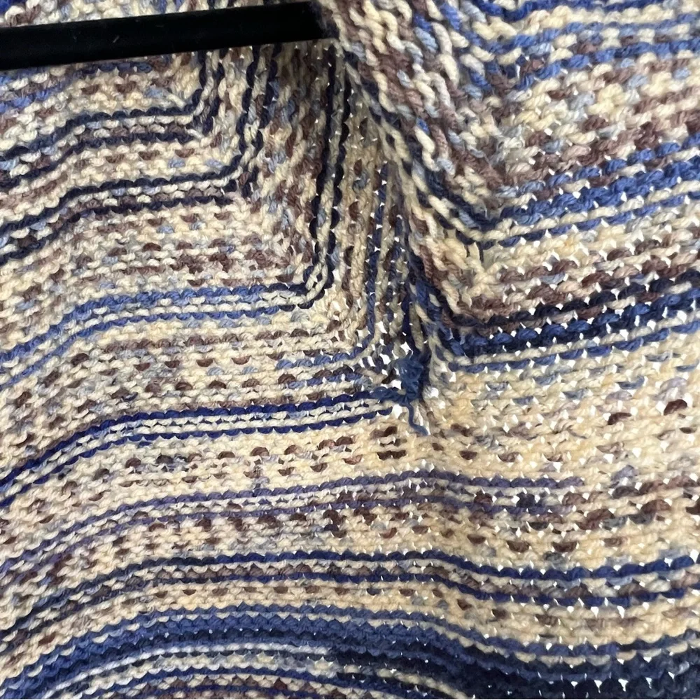 Handmade Blue Striped Cap Sleeve Tunic Sweater Vest. Size Small. - Picture 7 of 9